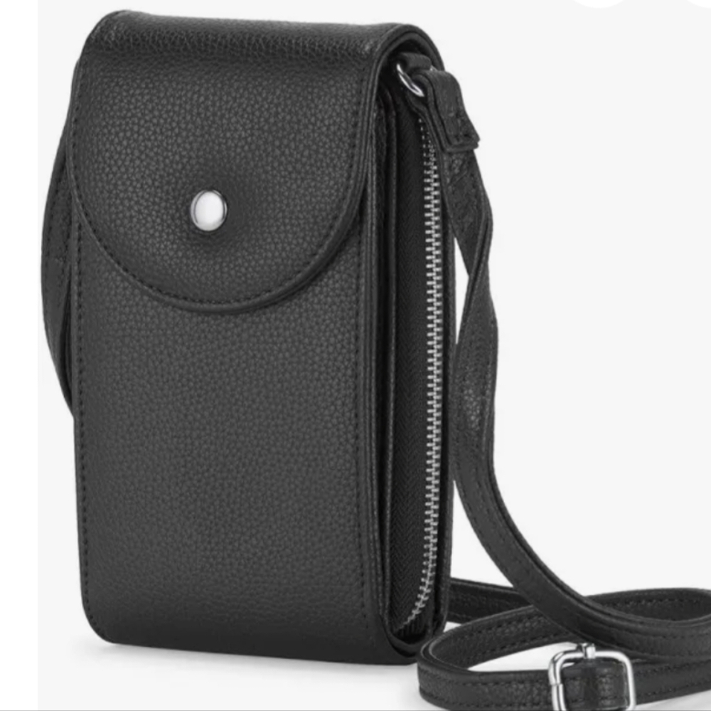 Bugatti Vegan Leather Crossbody/Phone Bag-Black